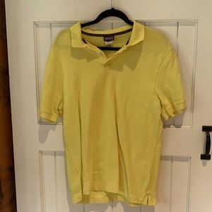 Mens Patagonia cotton polo yellow size medium